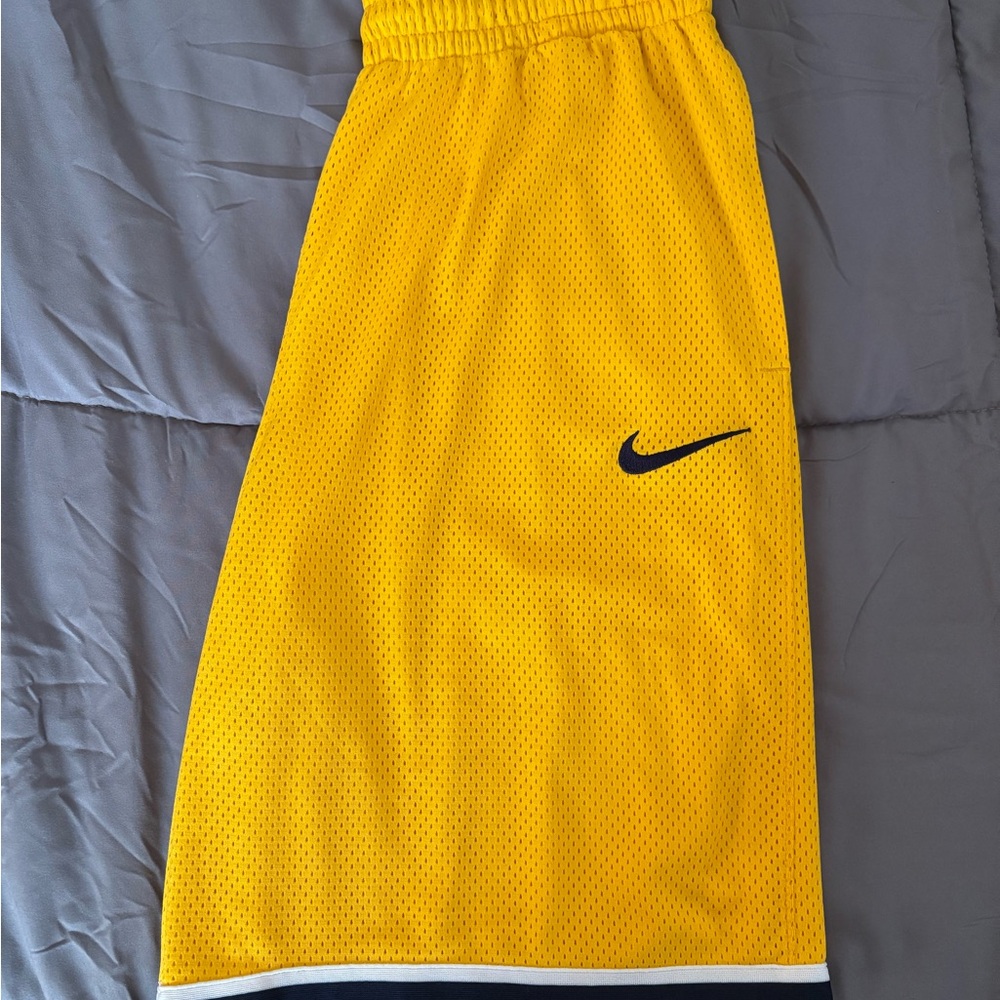 Men’s Nike Dri-FIT Yellow and Blue Athletic Shorts